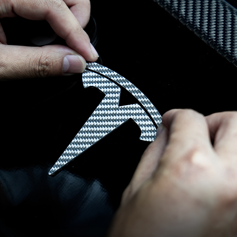 Carbon Fiber Tesla Logo